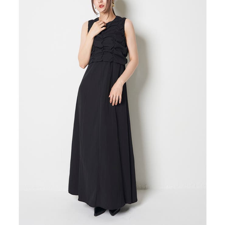 LINEN LIKE GATHER ONEPIECE | My shawty | 詳細画像7 