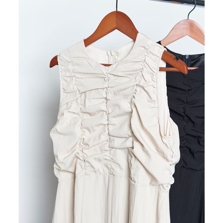 LINEN LIKE GATHER ONEPIECE | My shawty | 詳細画像9 