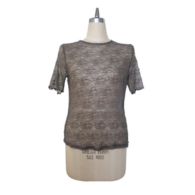 チャコールグレー | LACE SHORT SLEEVE | My shawty