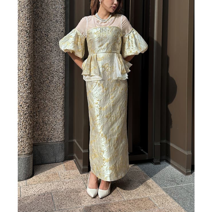 JACQUARD OFF SHOLDER DRESS | My shawty | 詳細画像12 