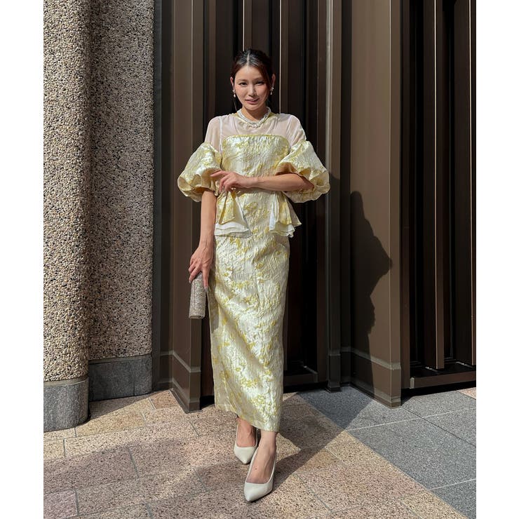 JACQUARD OFF SHOLDER DRESS | My shawty | 詳細画像9 