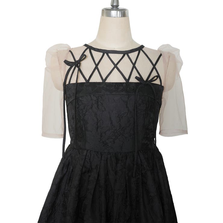 RIBBON MOTIF JACQUARD DRESS | My shawty | 詳細画像11 