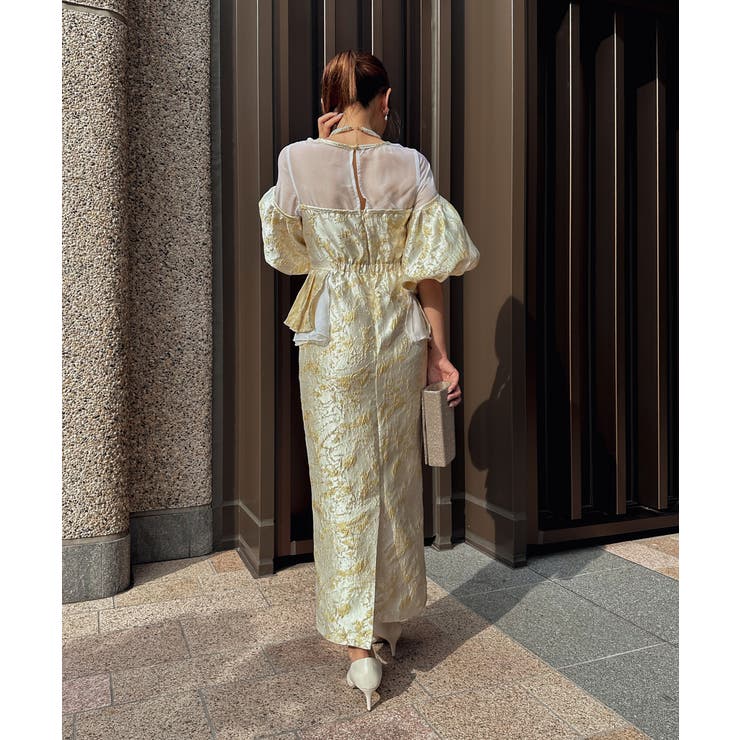 JACQUARD OFF SHOLDER DRESS | My shawty | 詳細画像10 