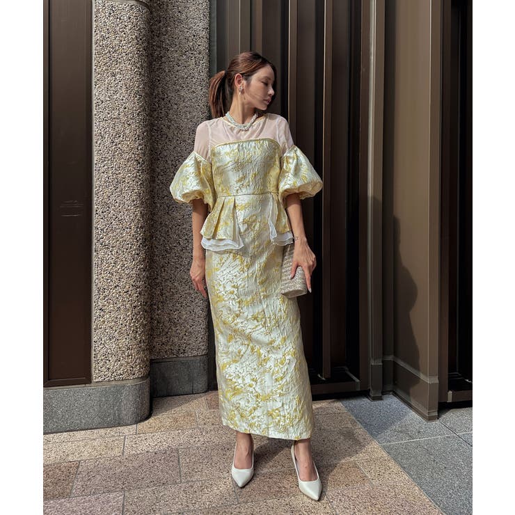 JACQUARD OFF SHOLDER DRESS | My shawty | 詳細画像11 