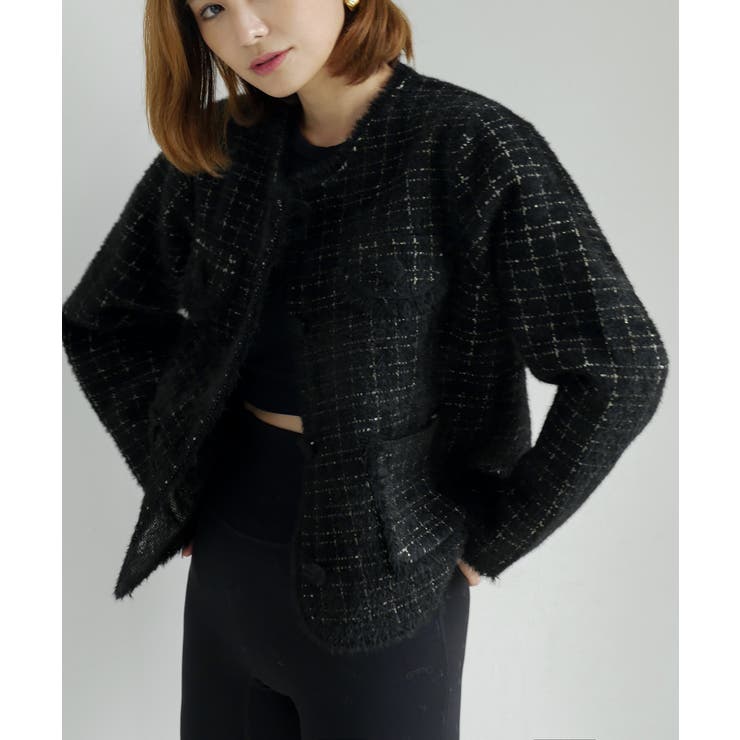 ブラック | CLASSIC KNIT JACKET | My shawty