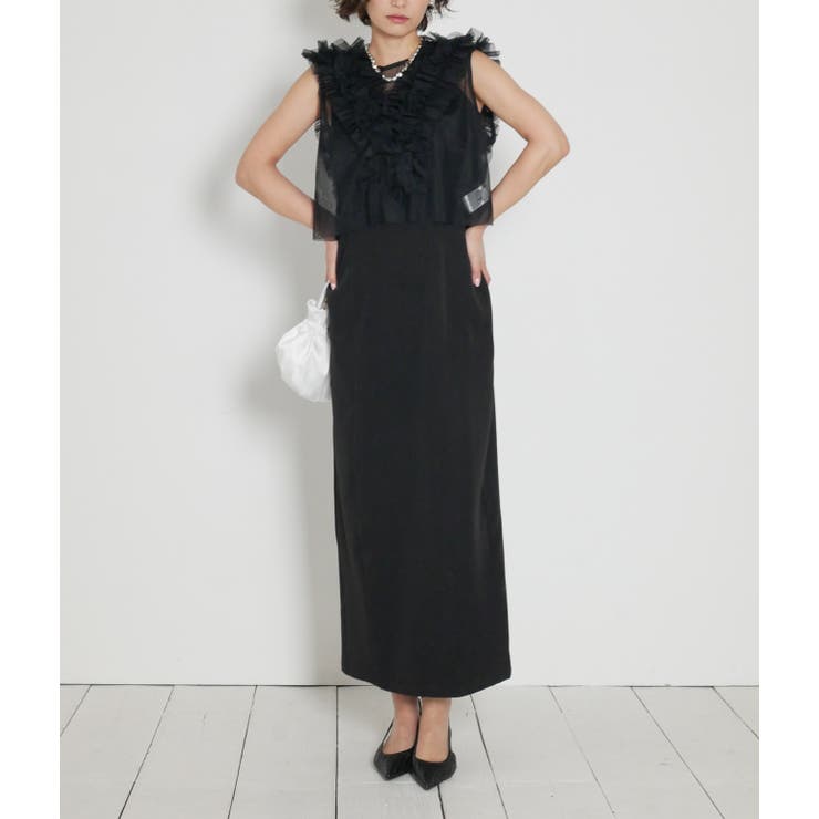 ブラック | FRILL TULE VEST | My shawty