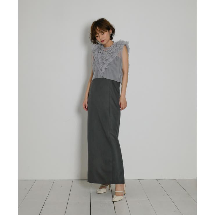 グレー | FRILL TULE VEST | My shawty