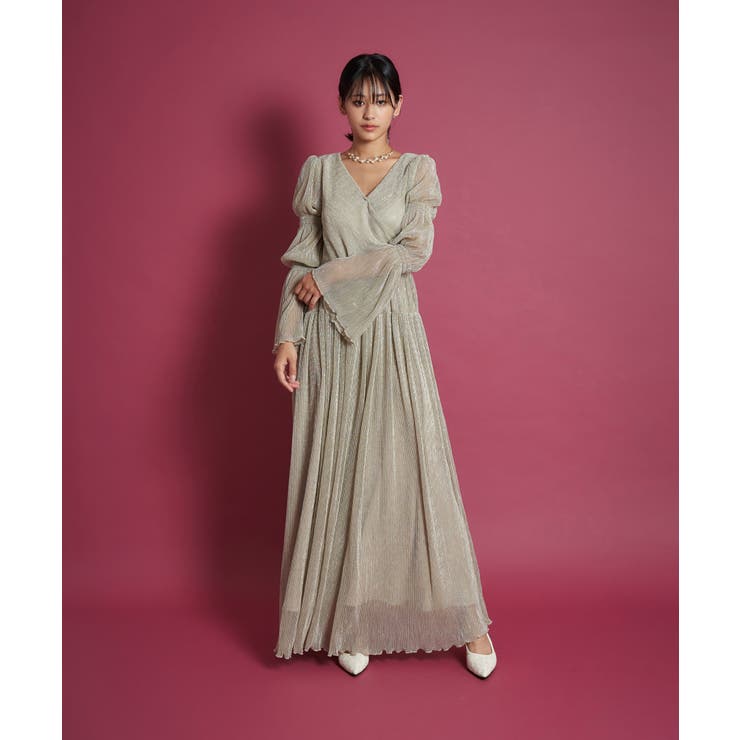 シャンパンゴールド | LAME PLEATS DRESS | My shawty