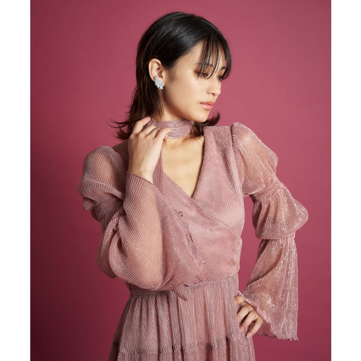 ピンク | LAME PLEATS DRESS | My shawty