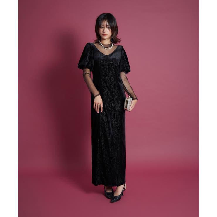 LAME VELVET DRESS | My shawty | 詳細画像7 