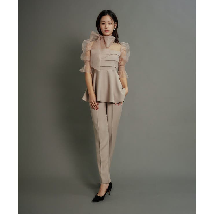 ベージュ | RIBON ORGANDY SET UP | My shawty