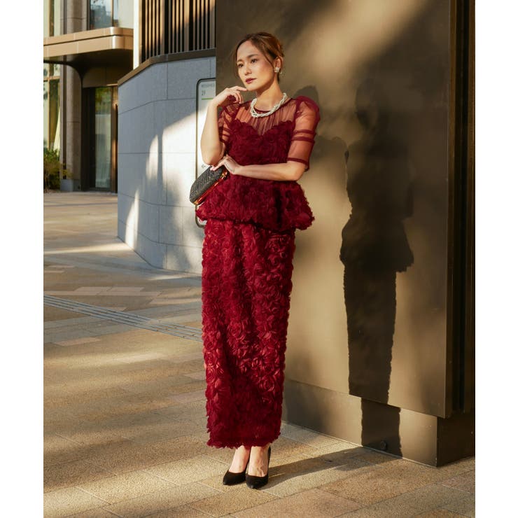 アイボリー | ROSE PEPLUM SET DRESS | My shawty