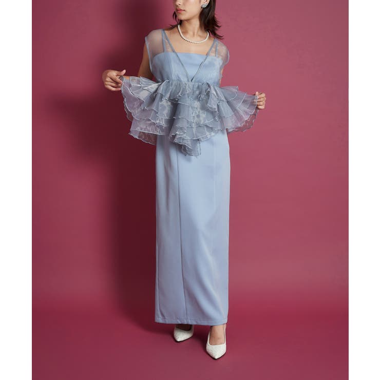 ライトブルー | SHEER VOLUME TOP DRESS | My shawty