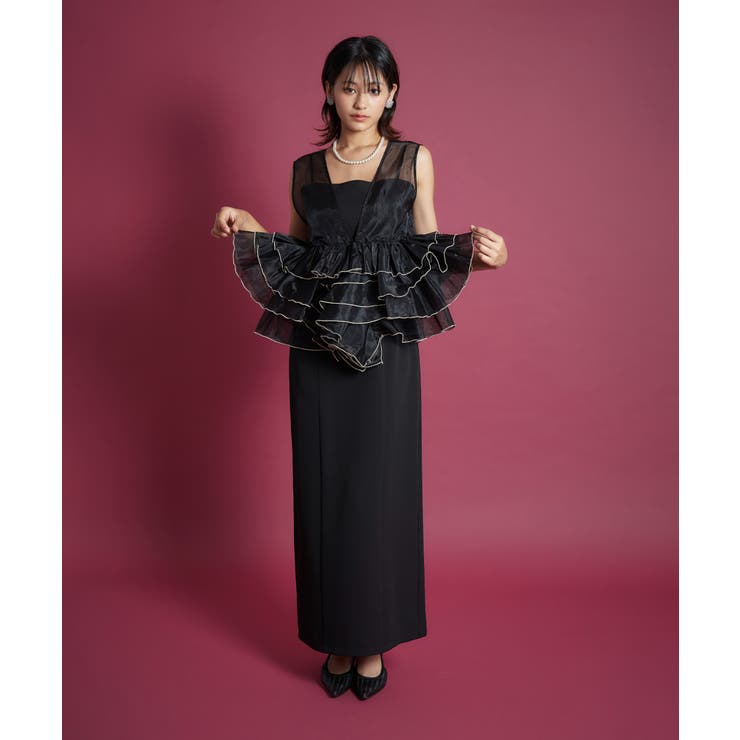 ブラック | SHEER VOLUME TOP DRESS | My shawty