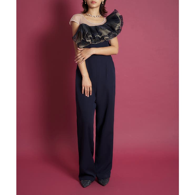 ネイビー | TULE MOTIF PANTS DRESS | My shawty