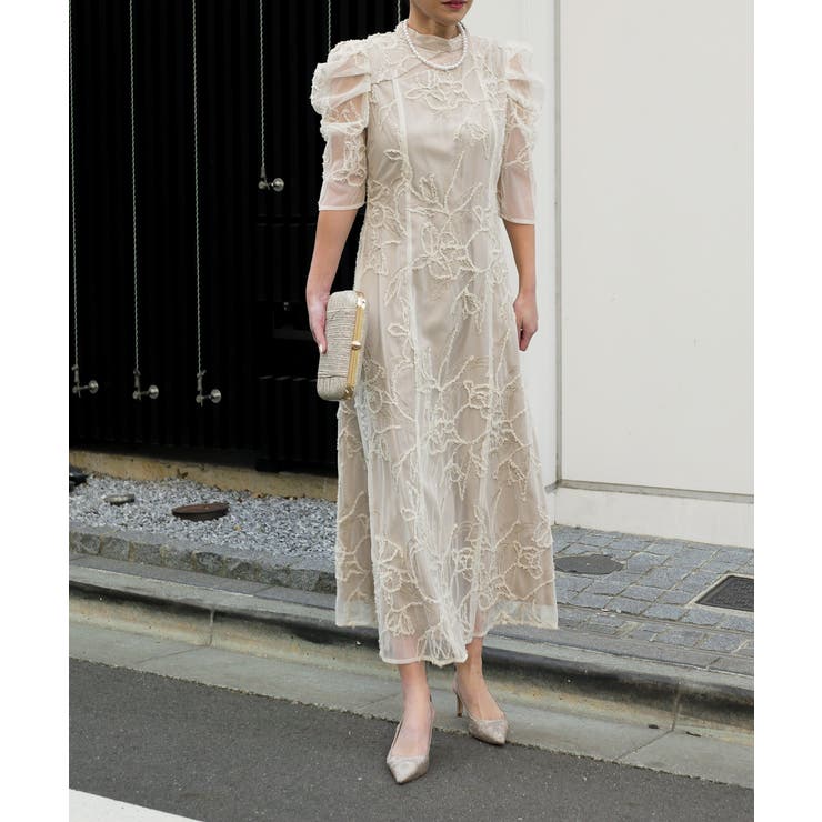 FRINGE LACE FLARE DRESS | My shawty | 詳細画像1 