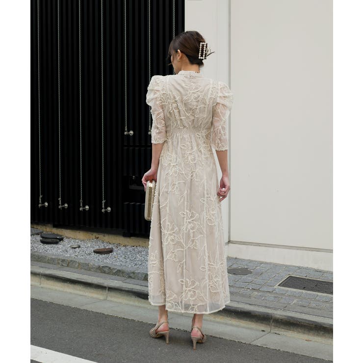 FRINGE LACE FLARE DRESS | My shawty | 詳細画像3 