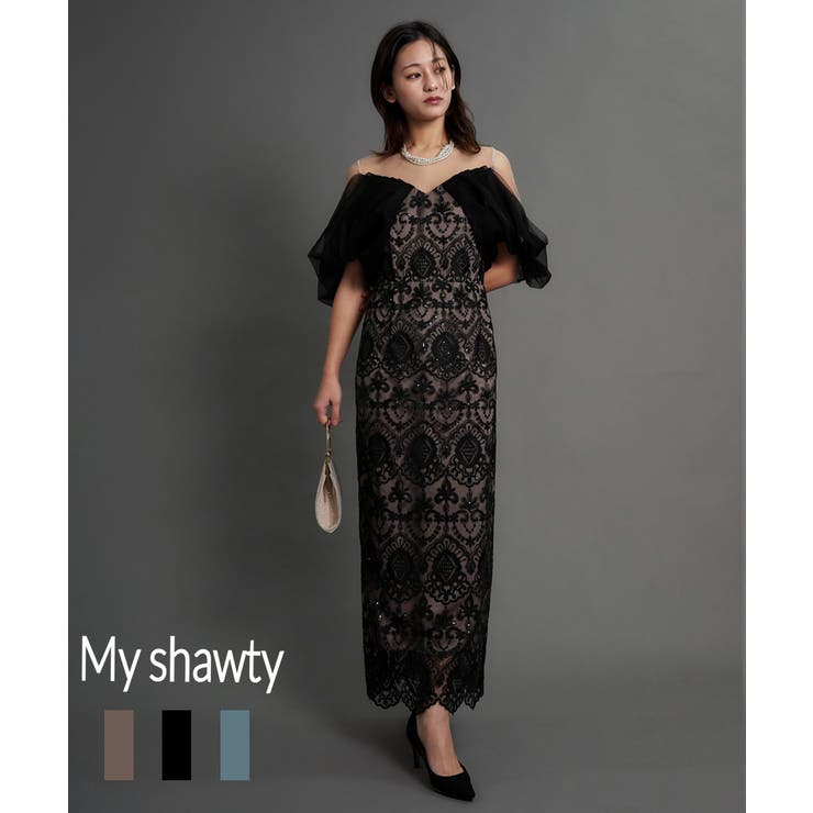 OFFSHOLDER LACE DRESS | My shawty | 詳細画像1 