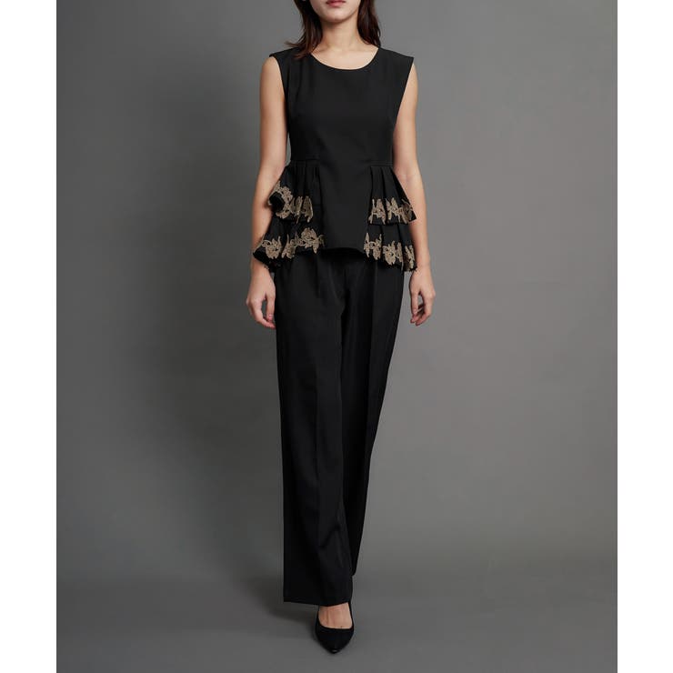 ブラック | POINT LACE PANTS SET UP | My shawty