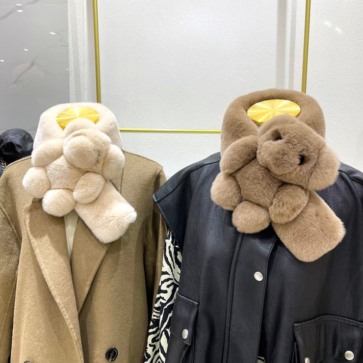 NAIDY 可愛すぎるウサギ兎デザインロングふわふわマフラー