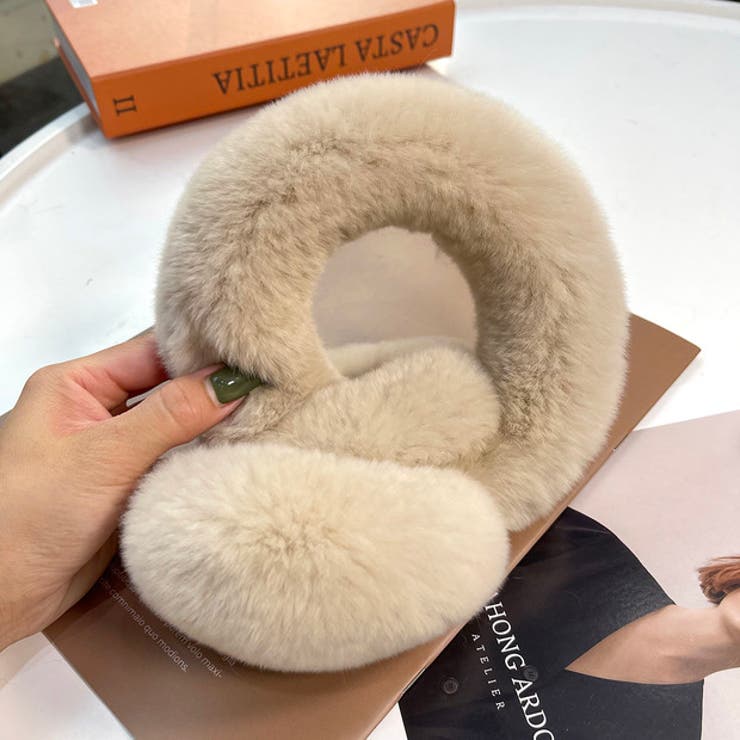 NAIDY ラビットファーふわふわ可愛い暖かたイヤーマフ】[品番
