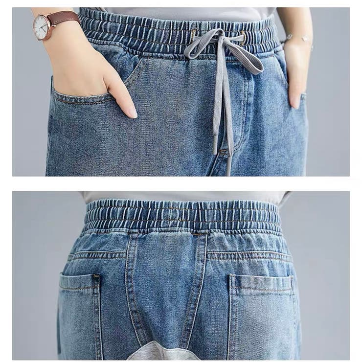 英語入り リラックスパンツ デニムパンツ 品番 Asmw Naidy ナイディ のレディースファッション通販 Shoplist ショップリスト