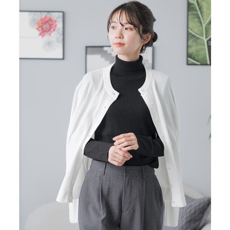 ホワイト | カーディガン レディース オフィス | Festinalente