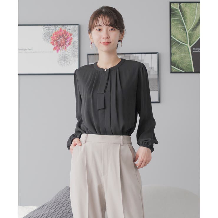 ブラック | ブラウス レディース ボウタイ | Festinalente