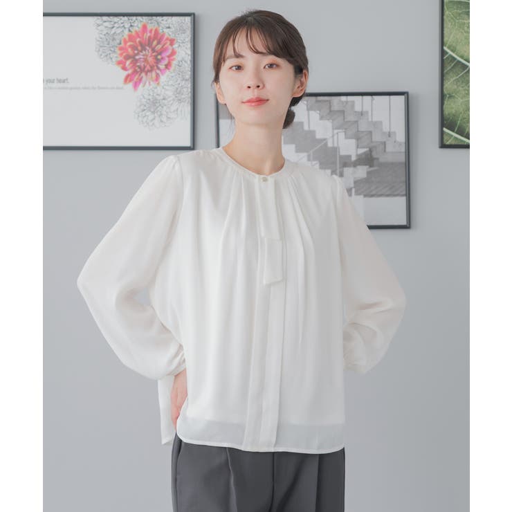 ホワイト | ブラウス レディース ボウタイ | Festinalente