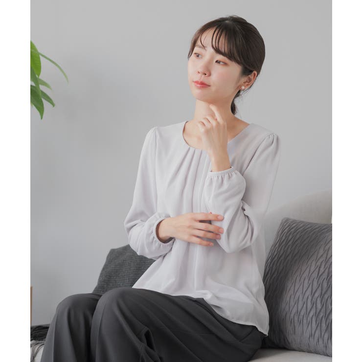 ライトグレー | ブラウス 長袖 裏起毛 | Festinalente