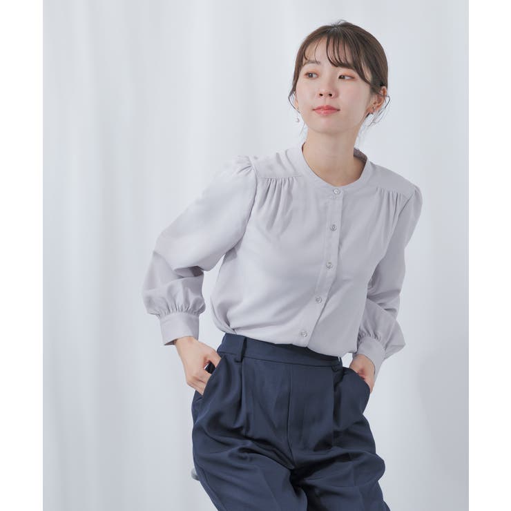 ライトグレー | ブラウス 裏起毛 長袖 | Festinalente