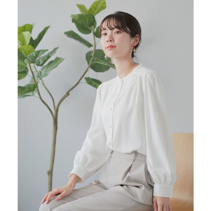 ホワイト | ブラウス 裏起毛 長袖 | Festinalente