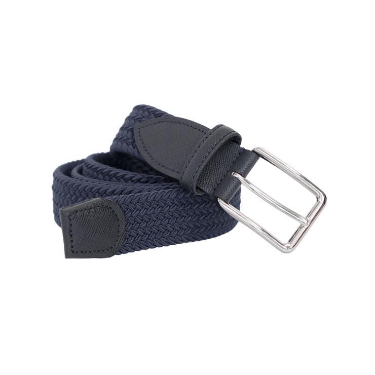 ネイビー | ベルト メッシュベルト 牛革 | AWC
