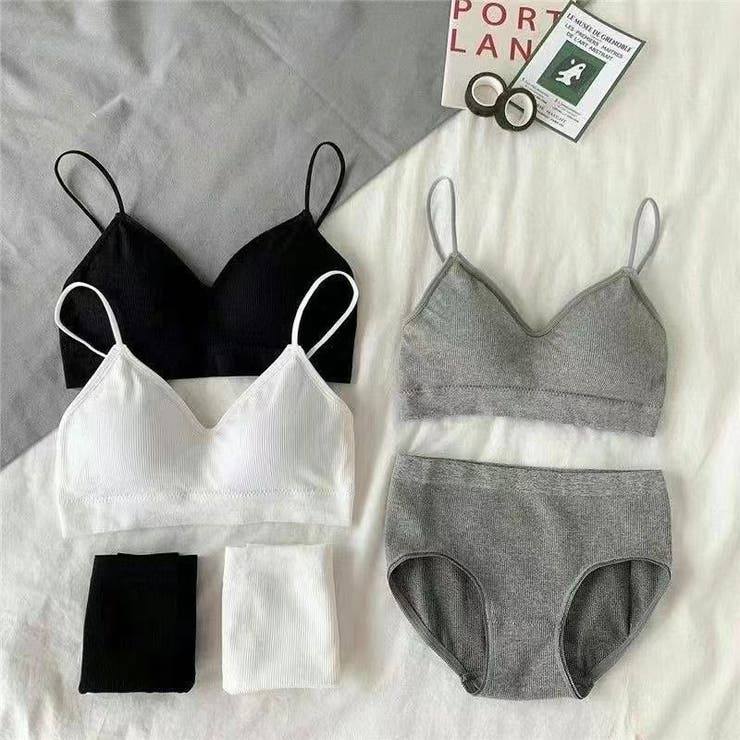 ノンワイヤーブラ スポーツブラ ブラジャー & ショーツ ブラトップ