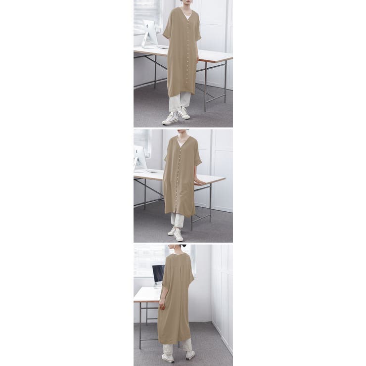 ワンピース 　レディース 半袖　七分袖 ロング丈 カジュアル シフォン　着痩せ ゆったり　マキシワンピ レディース 無地