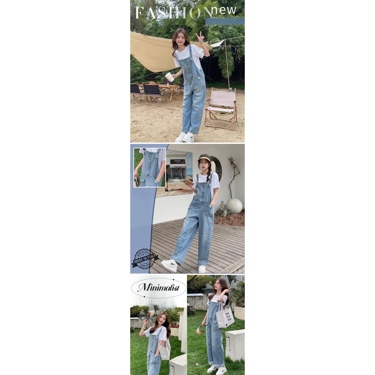 オールインワン サロペット パンツ サロペット レディース キャンピング