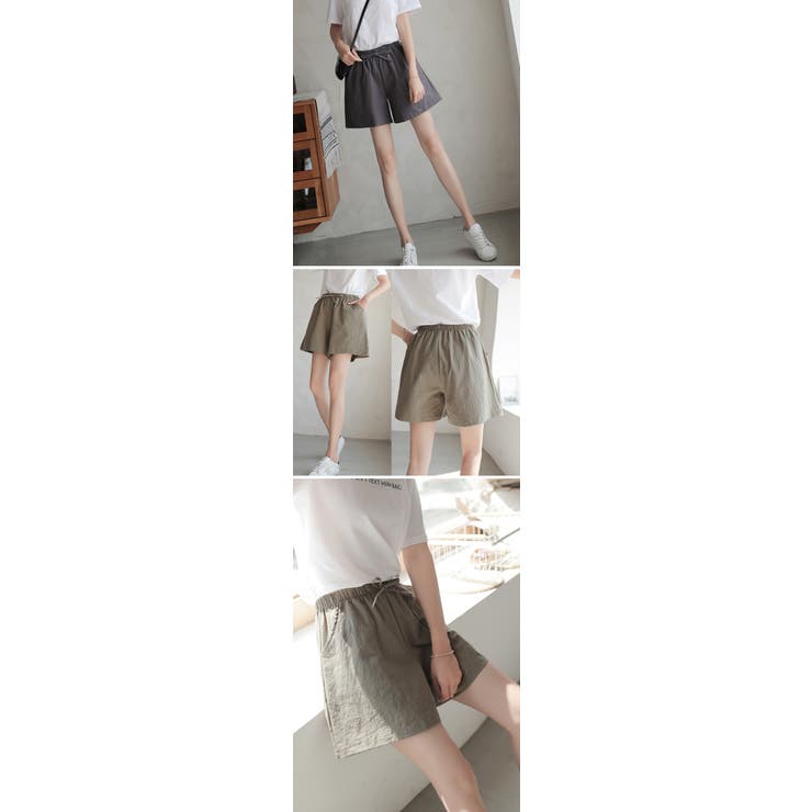 ショートパンツ レディース 大人 カジュアル コットン 3分 綿麻 リラックス ボトムス オシャレ ゆったり レディース パンツ 