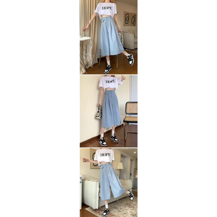 ガウチョパンツ 夏 パンツ 7分丈 ワイドパンツ レディース ボトムス 薄手 きれいめ パンツ レディース