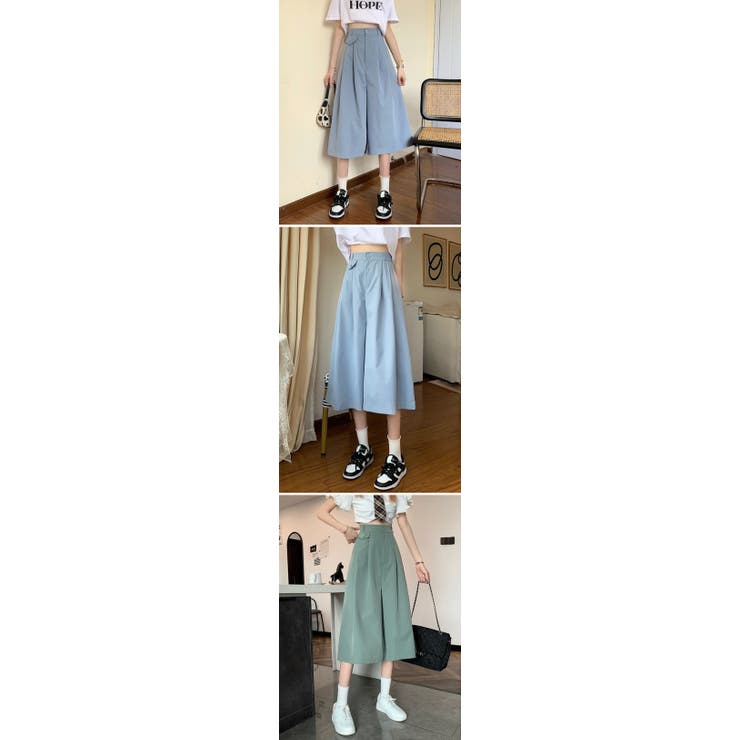 ガウチョパンツ 夏 パンツ 7分丈 ワイドパンツ レディース ボトムス 薄手 きれいめ パンツ レディース