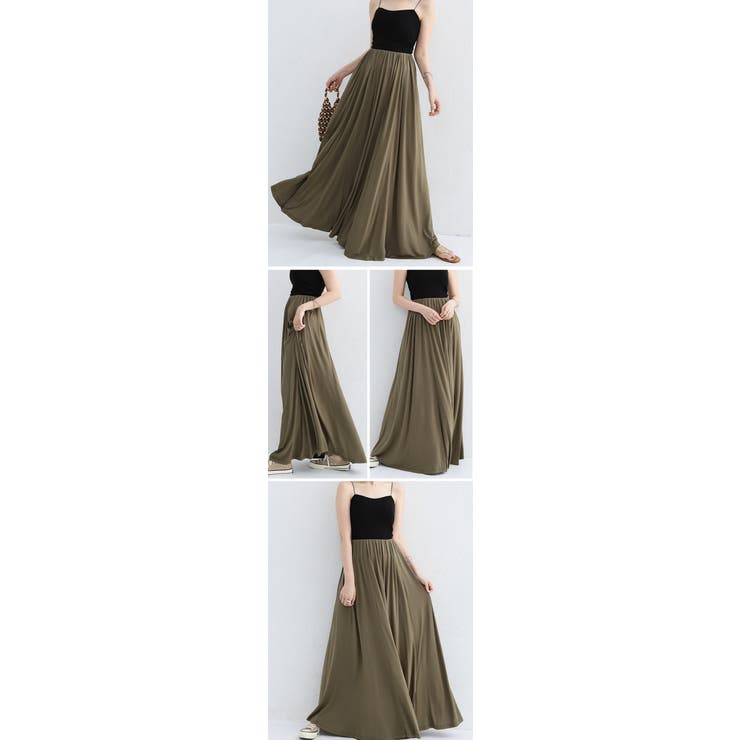 最安値で  フレアスカート マキシ丈 選べる2丈[品番：NWGW0001497 Mサイズ
