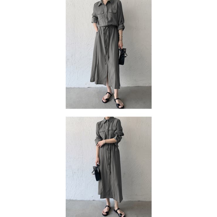 本格派ま！ シャツワンピース 長袖 大きいサイズ[品番：NWGW0001509 ワンピース