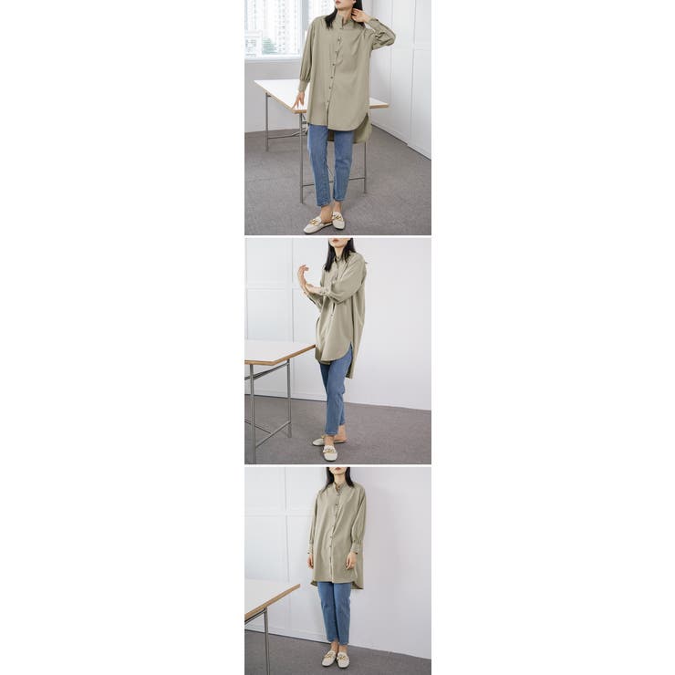 シャツ トップス ロングシャツ ブラウス オフィス 大きいサイズ 長袖 レディース ユニセックス ロング丈 羽織 着回し ゆったり 体型カバー 薄手 襟付きシャツ