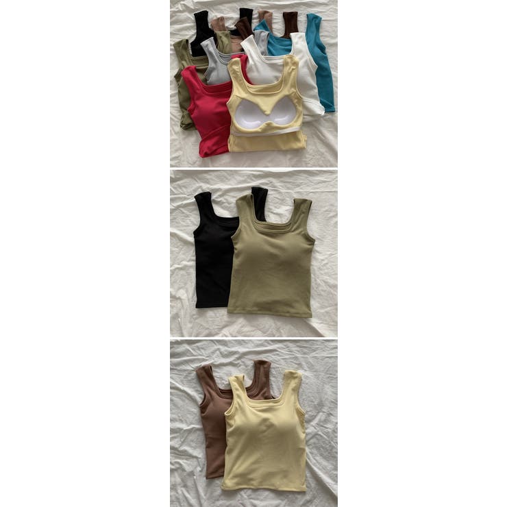 カップ付き タンクトップ レディース