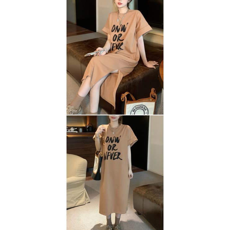 T-シャツワンピース ロング丈 マキシ丈 半袖 レディース ゆったり カジュアル 丸首 大人 プリント T-シャツ ひんやり 大きいサイズ ワンピース