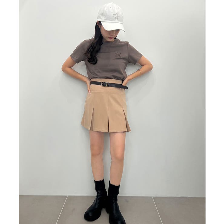 【one after another】ベルト付きプリーツミニスカート | NICE CLAUP / OLIVE des OLIVE　OUTLET | 詳細画像3 