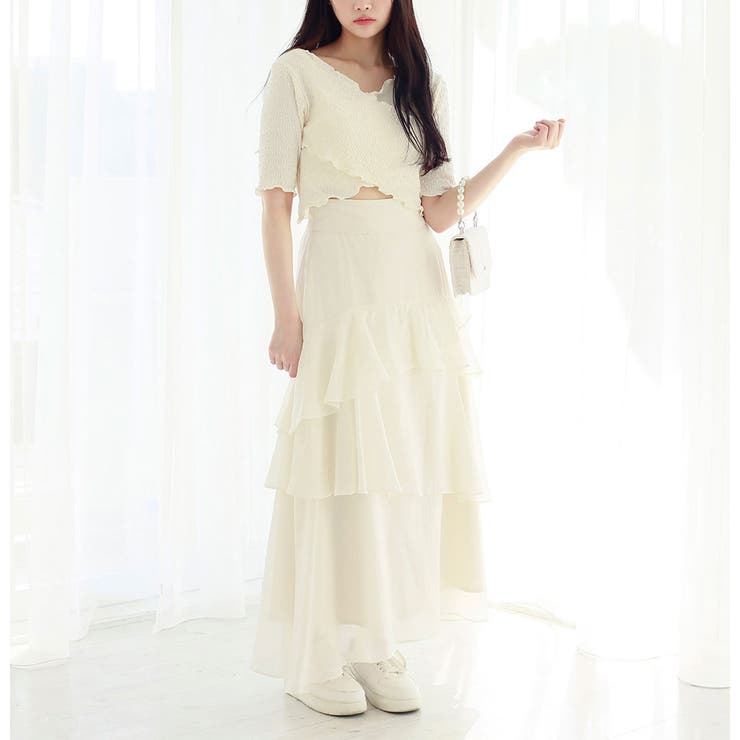 極美品✨サラマリカ オールインワン ラメストライプ エクリュ ゆったり 2024 LUXXE (2024年春夏新製品)がまかつ/ラグゼ ラグゼ 舞香(まいか