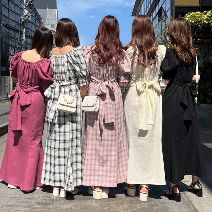 one after another】 バックリボンスリットワンピース[品番