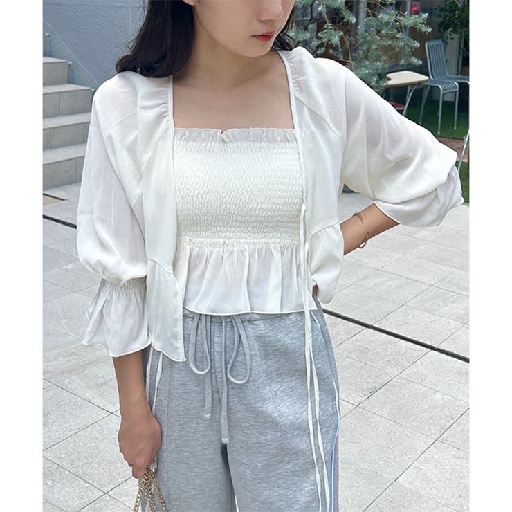アイボリー | 【one after another】シャーリングビスチェSETトップ | NICE CLAUP / OLIVE des OLIVE　OUTLET
