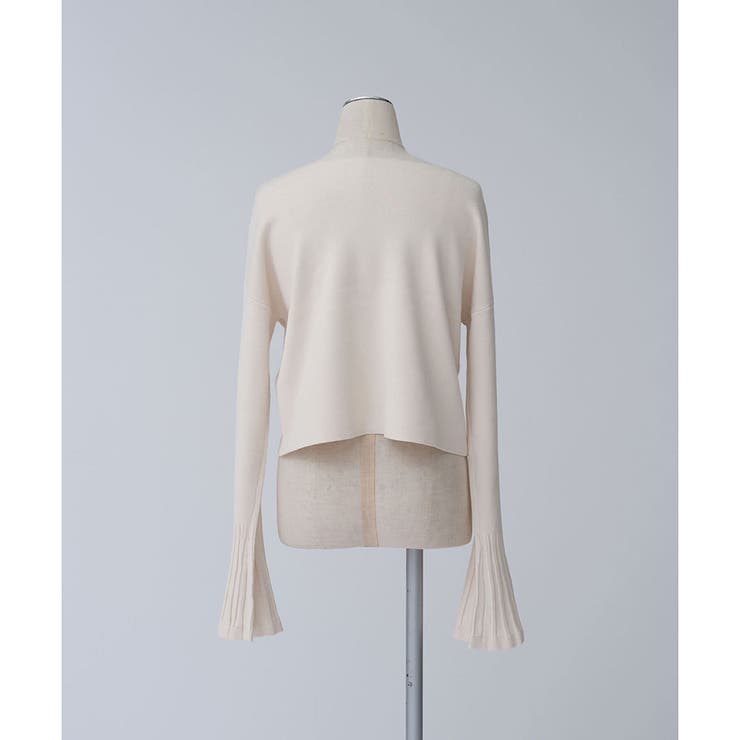 【ELLERY】 白 VISCOSE×NYLONリブニット ベルスリーブ トップ ELLERY】 白 VISCOSE×NYLONリブニット ベルスリーブ トップ