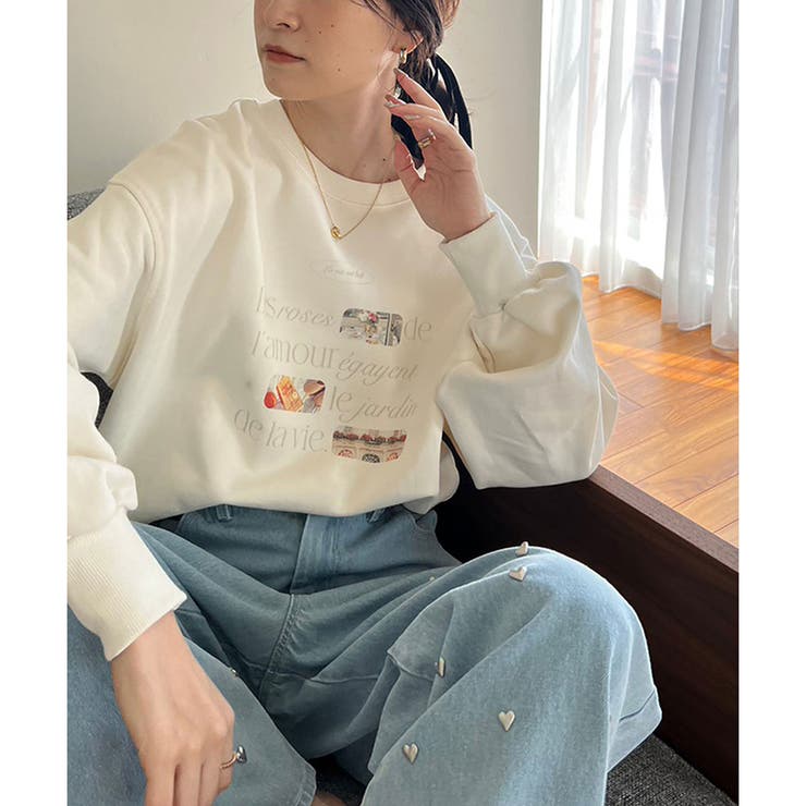 【one after another】ロゴ刺繍スェット | NICE CLAUP / OLIVE des OLIVE　OUTLET | 詳細画像1 